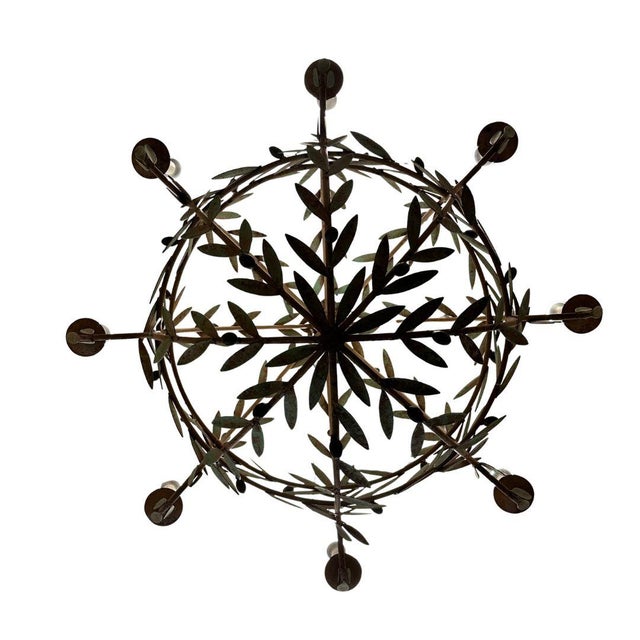 Globe Lamp, Olive Leaves, Maison Baguès Style, Mid-century, 1970s – France Material: Metal Style: Mid-century Period:...