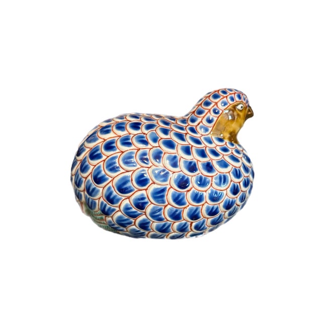 Japanese Vintage Japanese Imari Style Porcelain Quail Figurine For Sale - Image 3 of 8