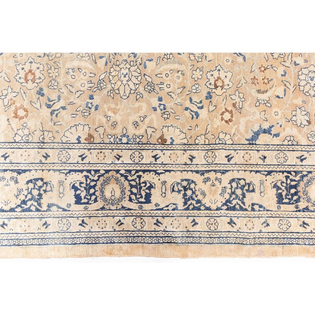 Authentic 19th Century Persian Tabriz Handmade Wool Rug For Sale - Image 9 of 9