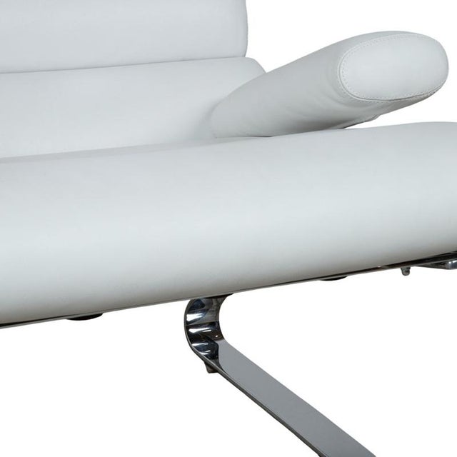 Set of Sinus Lounge Chair and Ottoman in White Leather and Chrome from Cor For Sale - Image 5 of 18