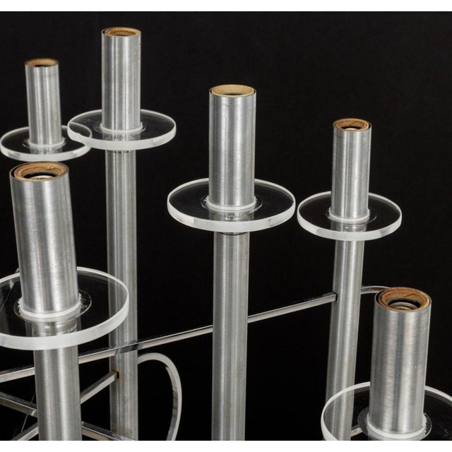 Metal Gaetano Sciolari 12-Light Chrome-Plated Chandelier For Sale - Image 7 of 7