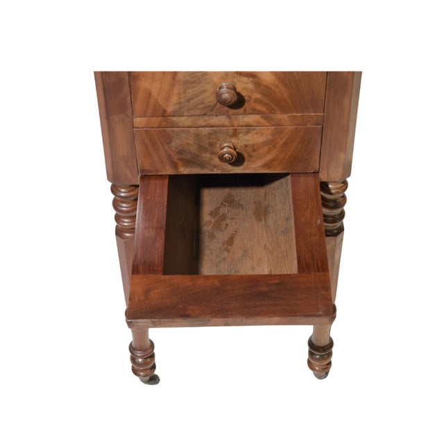French Antique French Mahogany Drop-Leaf Sewing / Work Table For Sale - Image 3 of 6