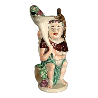 English Staffordshire Pearlware Pottery Large Bacchus Jug For Sale