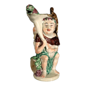 English Staffordshire Pearlware Pottery Large Bacchus Jug