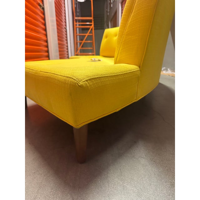 Pair of Jonathan Adler Curved Arc Banquette Sectional — Custom Yellow Upholstery — Mid-Century Revival For Sale - Image 9 of 16