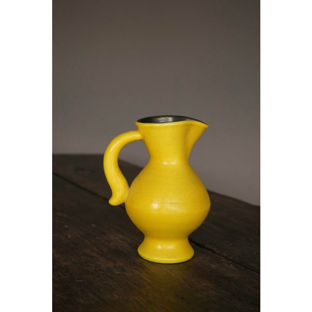 Yellow Ceramic Yellow Pitcher Jug by Pol Chambost, France, 1950s For Sale - Image 8 of 11