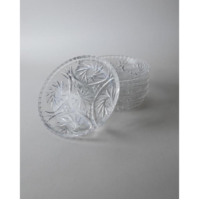 Glass Vintage Crystal Dessert Plates, 1950s, Set of 6 For Sale - Image 7 of 13