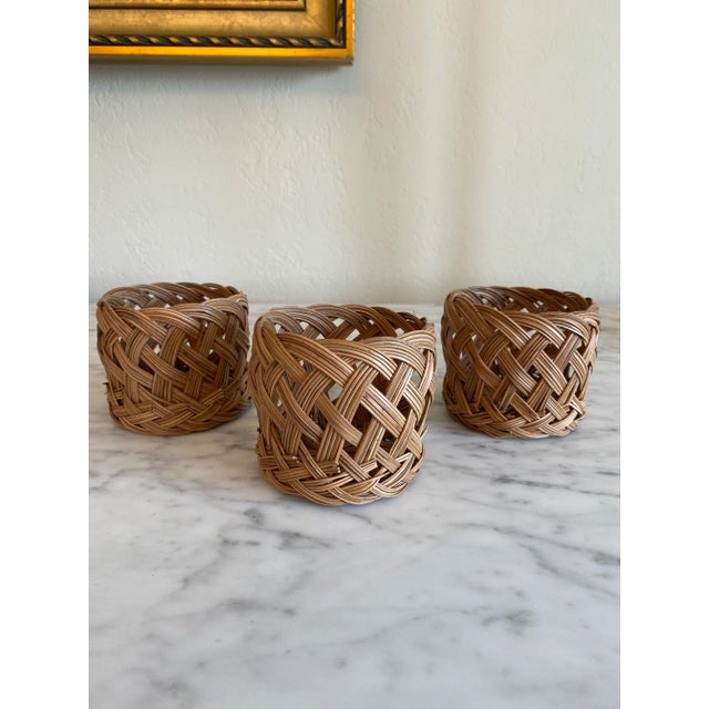 Mid-Century Modern Vintage Italian Wicker Beverage Set- 7 Pieces For Sale - Image 3 of 11