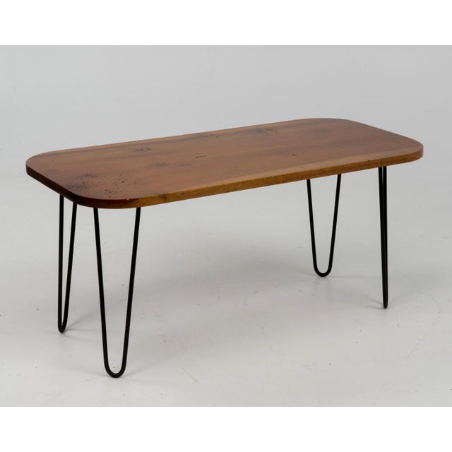 1960s Mid Century Modern Hairpin Leg Maple Slab Coffee Table Organic For Sale - Image 13 of 13