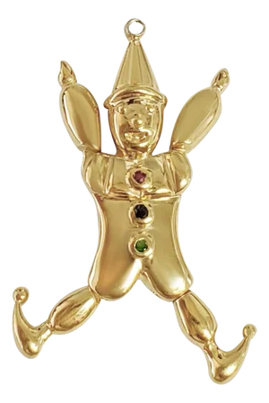 Clown Charm 14k Yellow Gold 16"