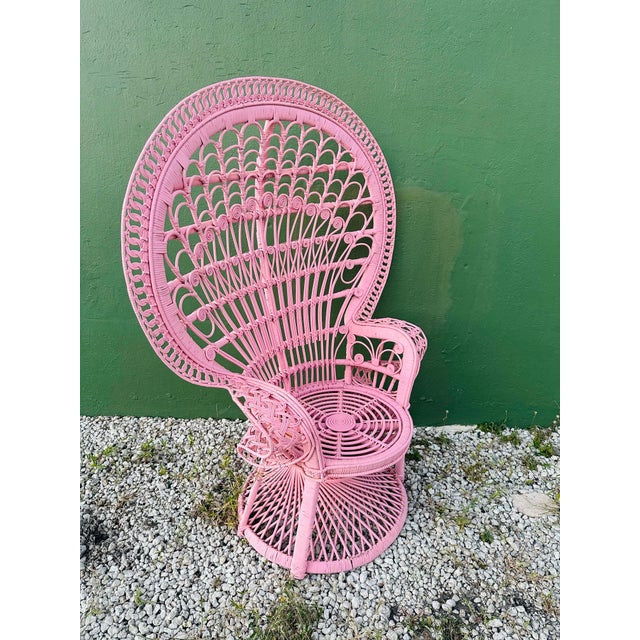 Vintage Miami Beach Peacock Chairs Flamingo Color - A Pair For Sale In Miami - Image 6 of 9