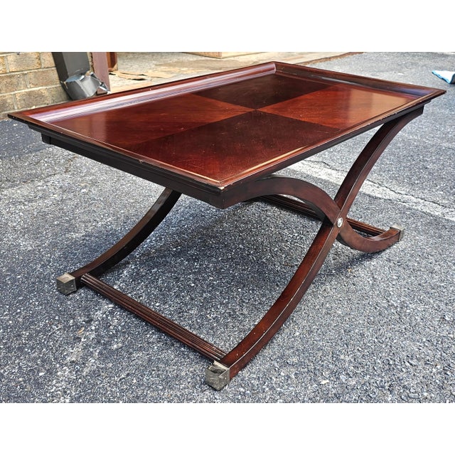 Early 21st Century Contemporary English Antique Style Stained Fruit Tray Top Coffee Table For Sale - Image 5 of 10