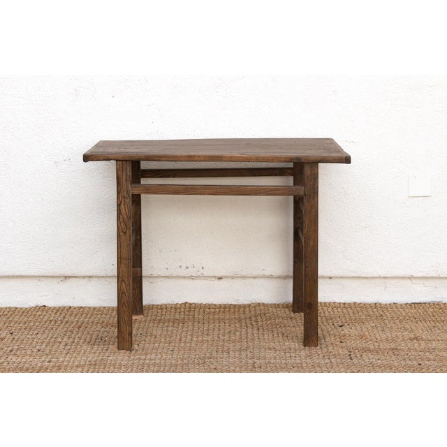 Rustic Reconstructed Rustic Warm Walnut Finish Console For Sale - Image 3 of 10