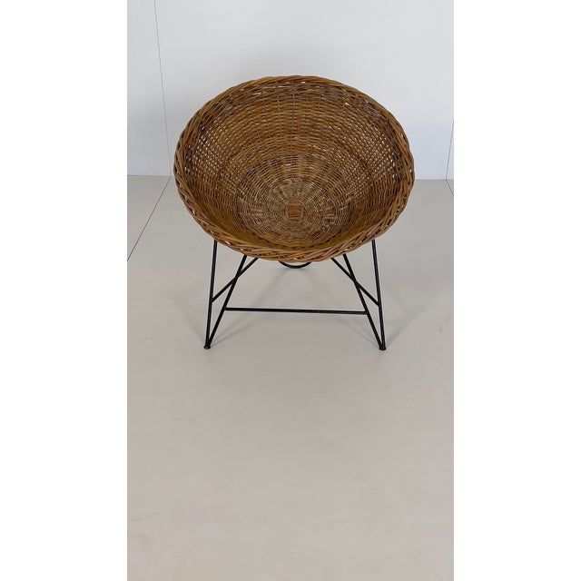Black Vintage Cone Wicker Chair, 1960s For Sale - Image 8 of 8