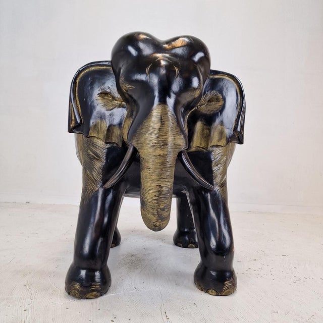 Asian Wooden Elephant Chair, 1900s For Sale - Image 4 of 18