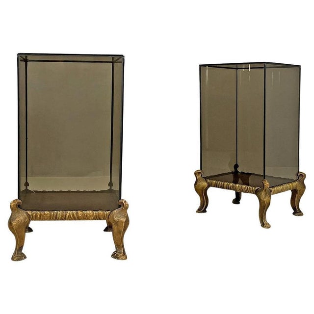 Italian Modern Golden Wood and Grey Glass Coffee Tables, 1970s, Set of 2 For Sale - Image 18 of 18