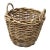 1940s Large Bent Wood Wicker Laundry Basket For Sale