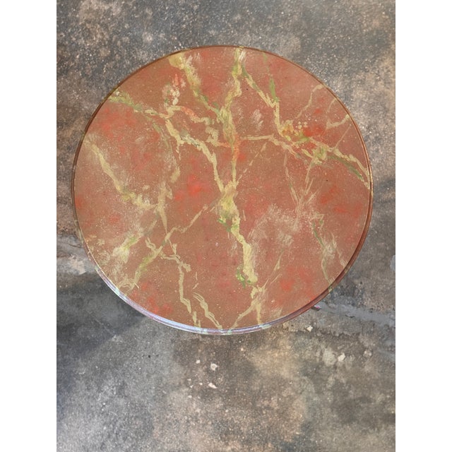 1950s Faux-Marble Painted Side Table For Sale - Image 6 of 7