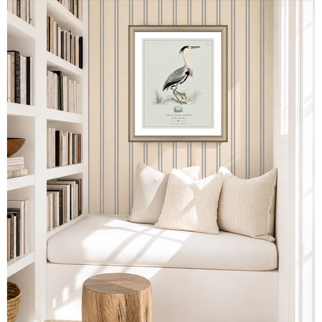 Robin's Egg Blue William Lewin 1789 Waterbirds Fine Art Gallery Board Print - The Blue Heron For Sale - Image 8 of 9