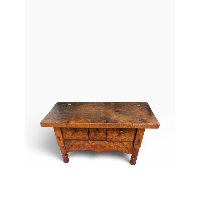 Antique 18c British Colonial Rustic Side Table For Sale - Image 4 of 9