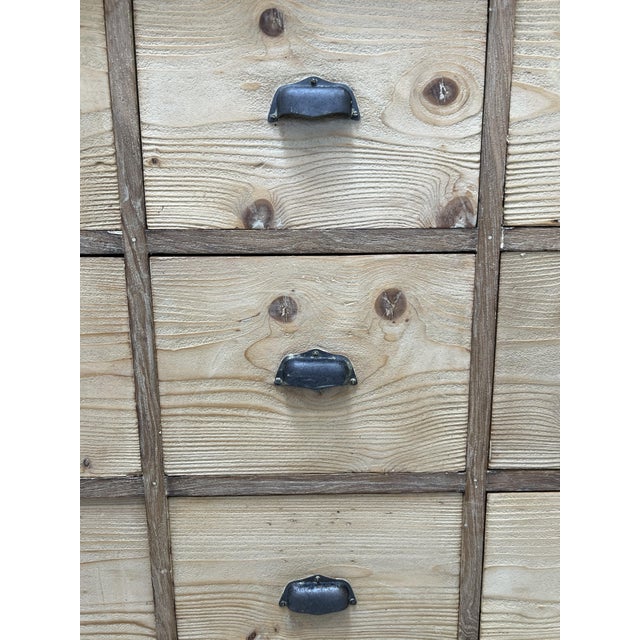 Apothecary Drawers Sideboard in Pine, 1920s For Sale - Image 9 of 11