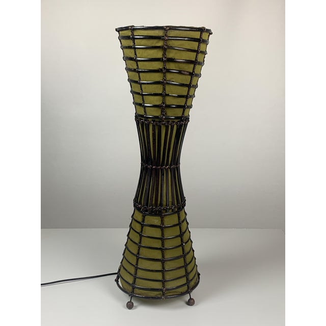 Bamboo and Fabric Floor Lamp in the style of Franco Albini, Italy, 1960s For Sale - Image 14 of 15