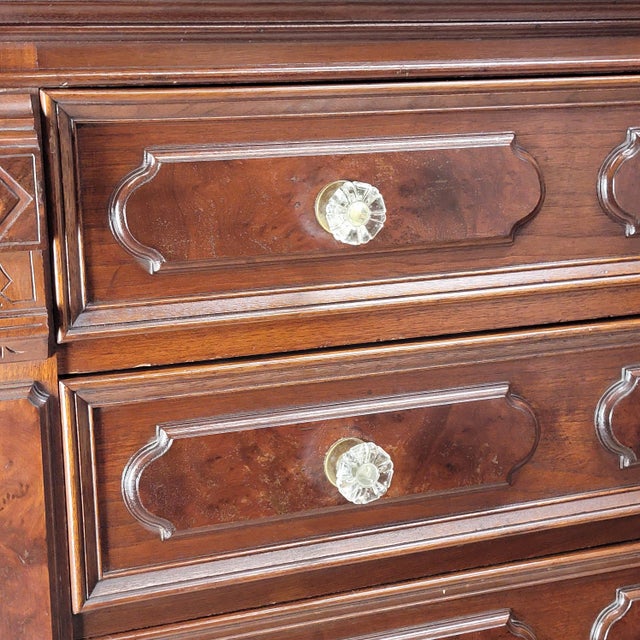 Kimbel & Cabus Gothic Revival Walnut Tall Chest With Mirror 84" For Sale - Image 10 of 18