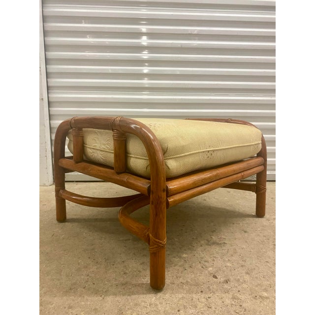 Vintage Bamboo Set of Two Chair and One Ottoman . Ficks Reed Style. For Sale - Image 10 of 12