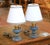 Italian Pair of Mid-Century Italian Murano Blue Art Glass Table Lamps With Custom Shades For Sale - Image 3 of 8