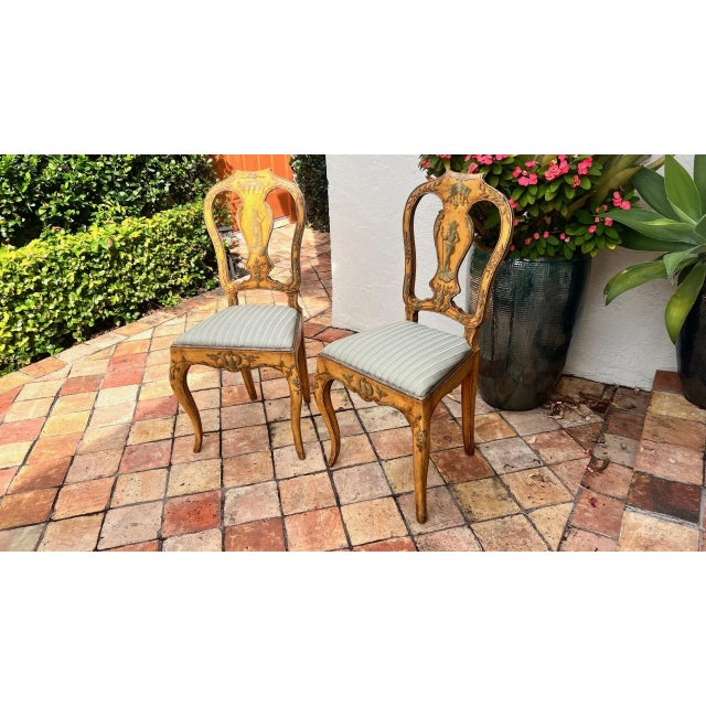 Italian Late 1800s Italian Side Chairs- a Pair For Sale - Image 3 of 10