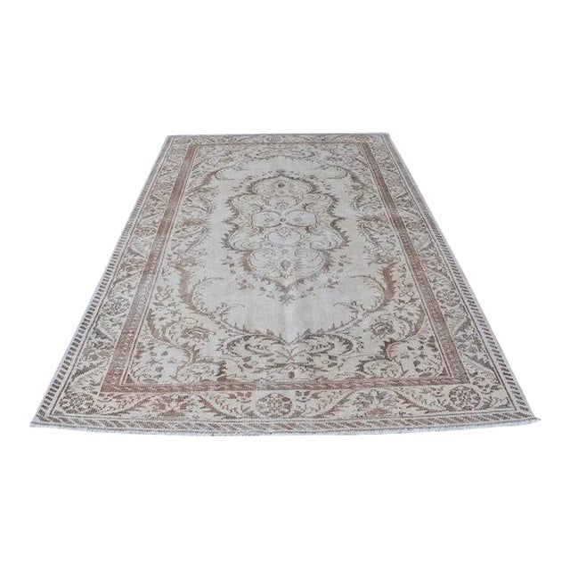 1960s Beige Floor Rug For Sale