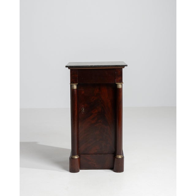 1820-1829 France Rich Mahogany Mahogany Pedestal Cabinet For Sale - Image 10 of 11
