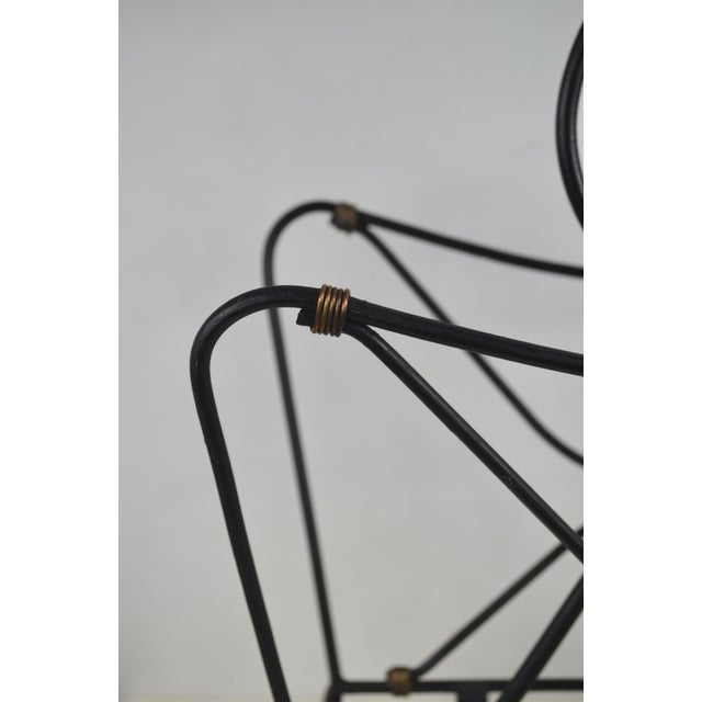 French Modernist Black Metal Magazine Rack attributed to Jacques Adnet, 1950s For Sale - Image 11 of 14