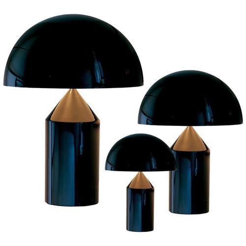 Metal Large and Medium and Small Atollo Black Table Lamps by Magistretti for Oluce, Set of 3 For Sale - Image 7 of 8