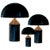 Metal Large and Medium and Small Atollo Black Table Lamps by Magistretti for Oluce, Set of 3 For Sale - Image 7 of 8
