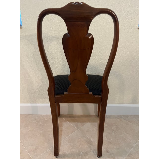 Antique Hand Carved Queen Anne Walnut Chairs - Set of 4 For Sale - Image 11 of 18