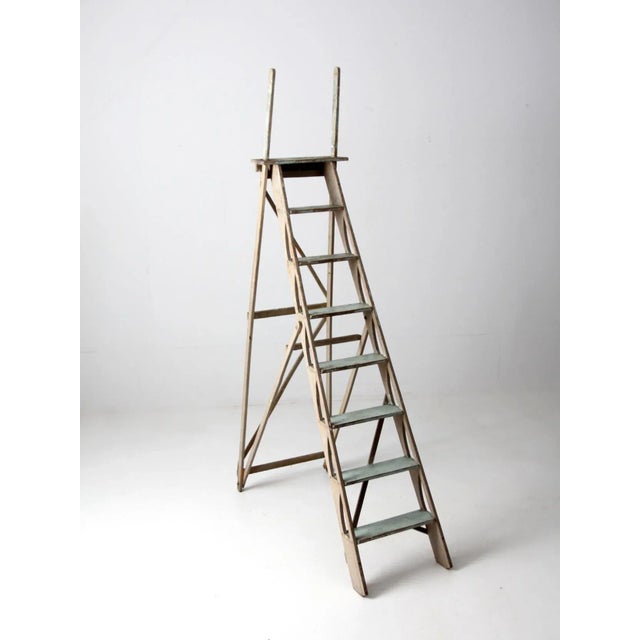Antique Wooden Ladder For Sale - Image 9 of 11