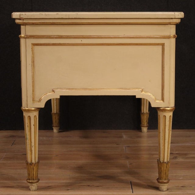 20th Century Italian Lacquered and Gilded Writing Desk, 1930s For Sale - Image 9 of 13
