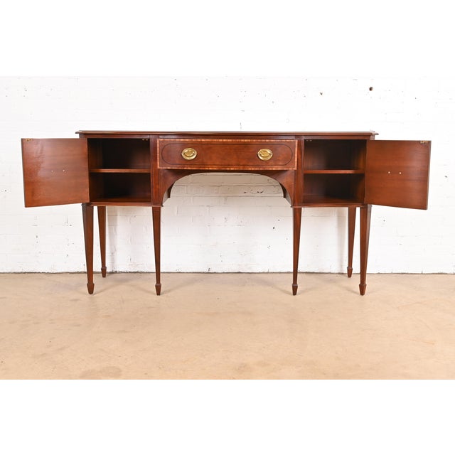 Baker Furniture Federal Inlaid Mahogany Sideboard Credenza | Chairish