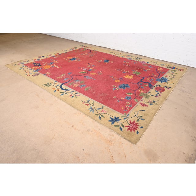 Art Deco Antique Chinese Art Deco Nichols Hand-Knotted Room Size Wool Rug, Circa 1920s For Sale - Image 3 of 9
