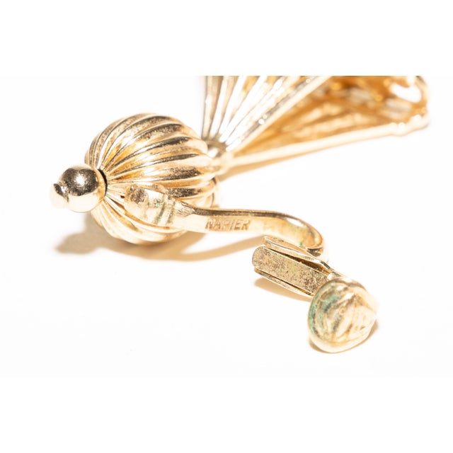 Vintage 1950's Napier Gold Filled Clip on Dangle Earrings, Pair For Sale - Image 10 of 12