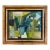Original Oil Cubist Abstract on Canvas in Antique Frame For Sale