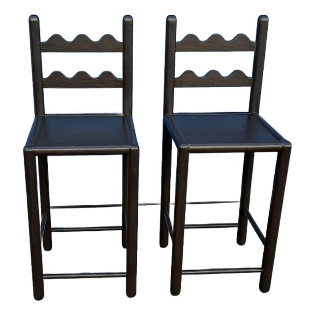 Pair of Country French Counter Stools For Sale