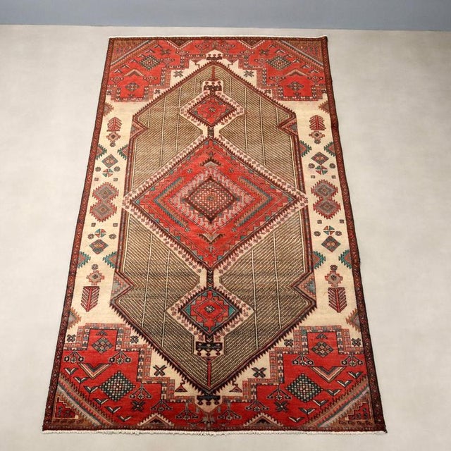 Middle Eastern Afshari Rug For Sale - Image 3 of 9