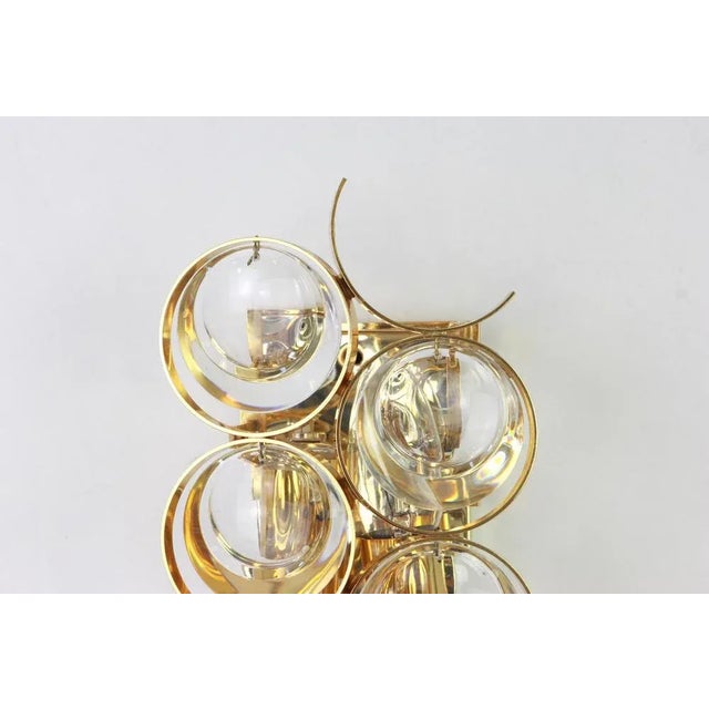 Golden Gilded Brass and Crystal Sconce from Palwa, Germany, 1960s For Sale - Image 3 of 8