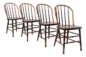 Antique Countryside Style Dining Chairs, 1890s, Set of 4