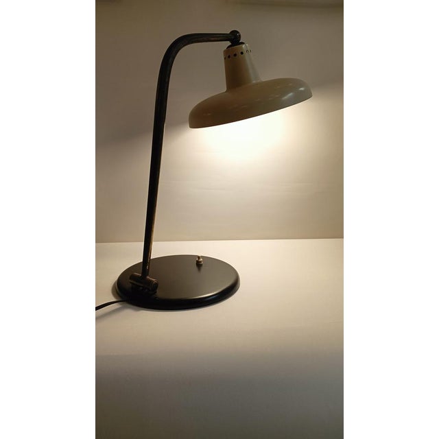 Large Desk Lamp in Brass and White Steel, Italy, 1950s For Sale - Image 10 of 17