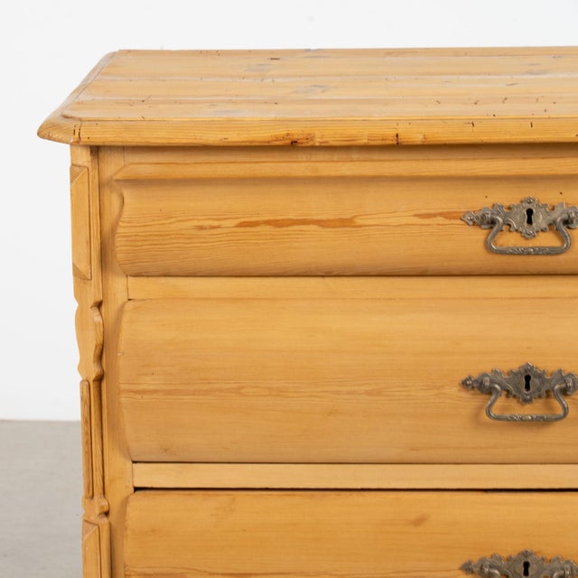 19th Century Danish Pine Chest of Four Curved Drawers For Sale - Image 11 of 16