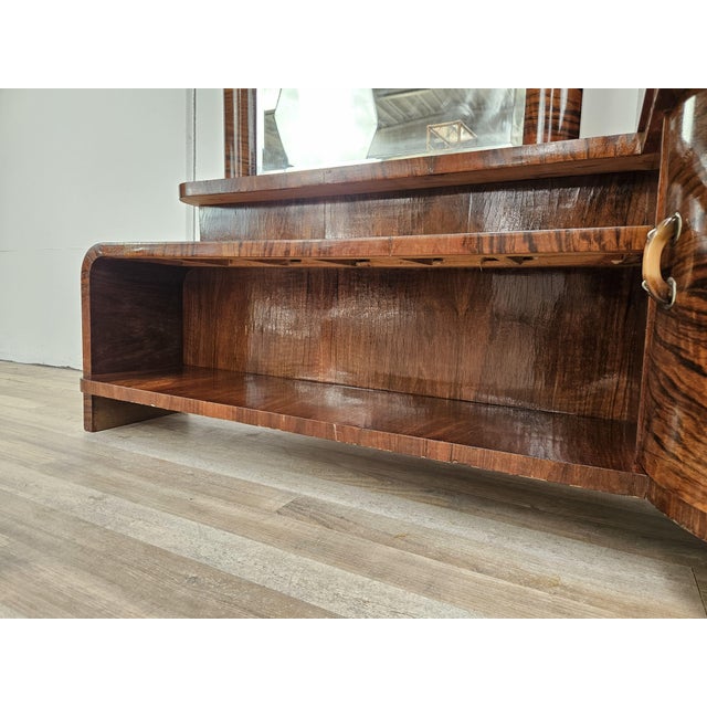 Art Deco Dressing Table in Walnut Burl with Mirror, 1940s For Sale - Image 9 of 18