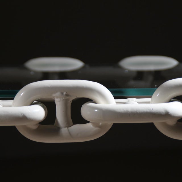 Vintage French Brutalist Chain Link Coffee Table, 1970s For Sale - Image 6 of 17